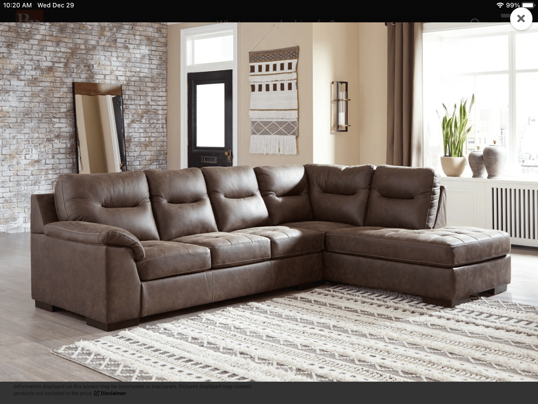 Model 620 Walnut Leather Sectional Br