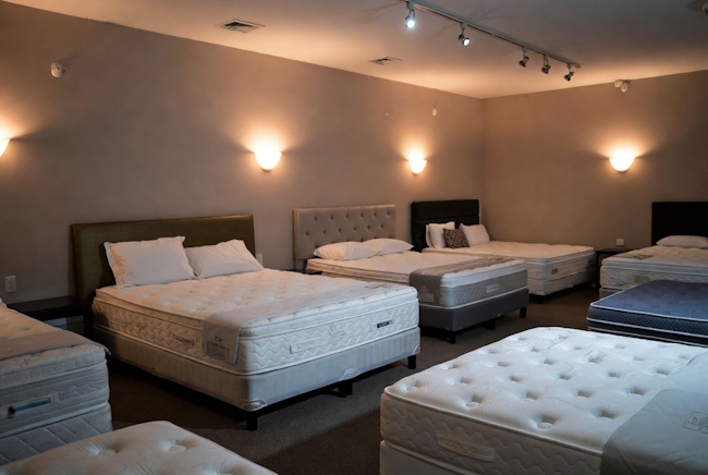 Local mattress showroom with beds and bedding options in Baton Rouge